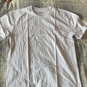 Aritzia White Short Sleeve Crewneck with Heart Logo